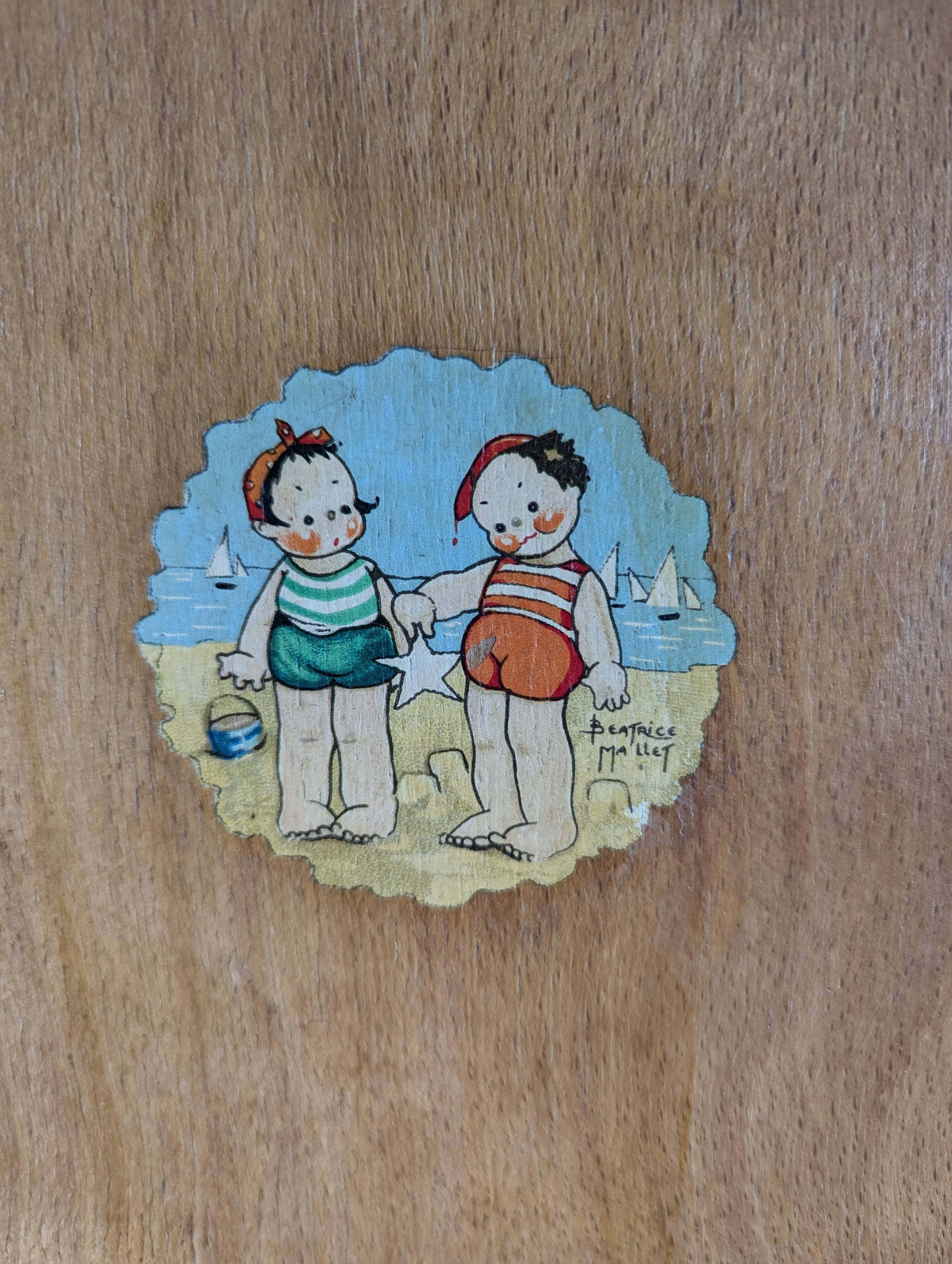 Chaise haute ancienne bébé vintage années 40