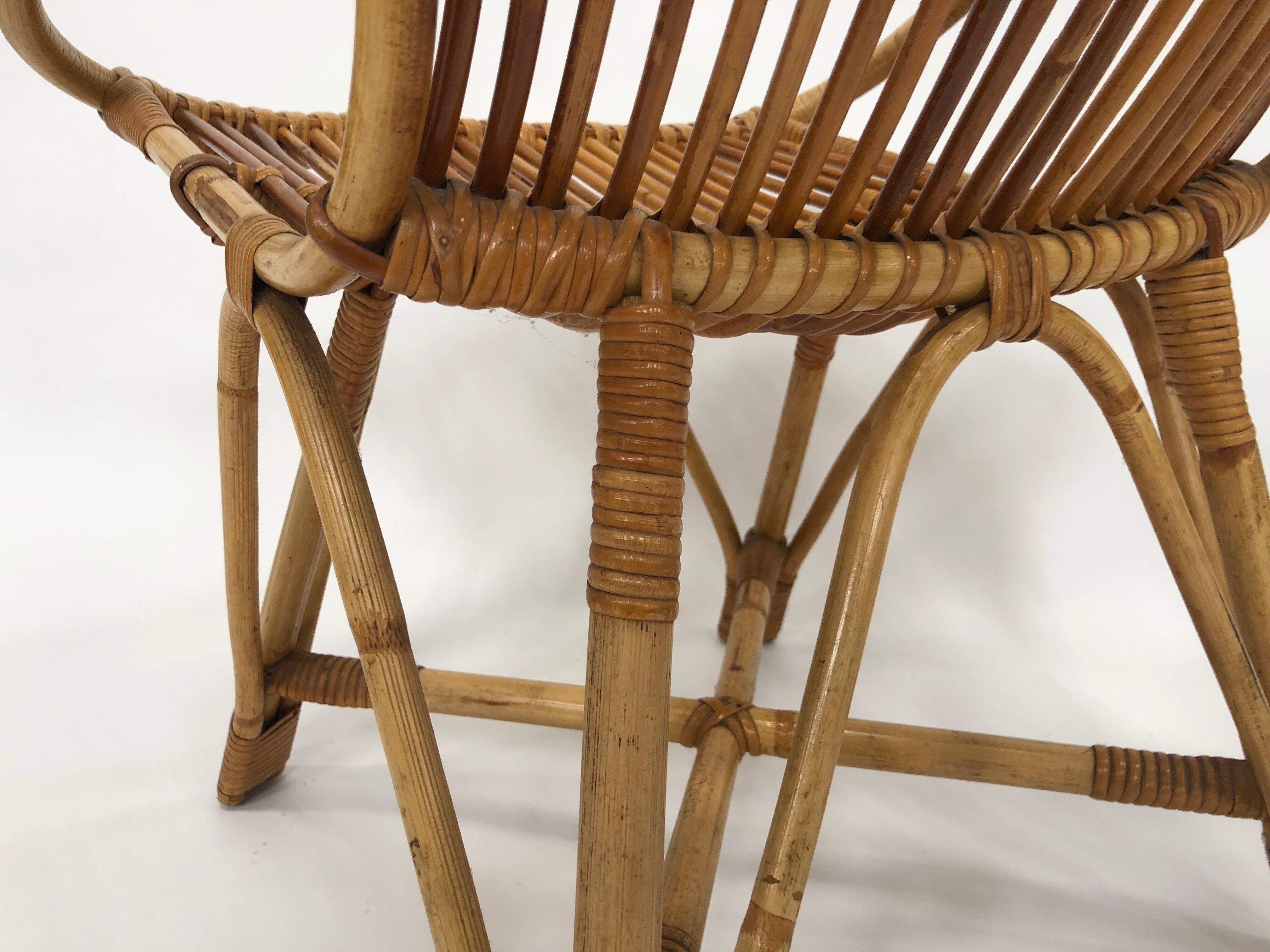 Fauteuil en rotin de Rohe Noordwolde, 1960, Pays-Bas