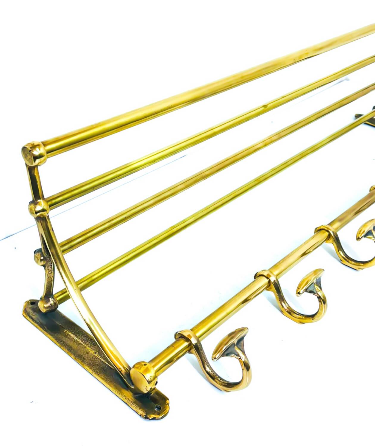Vintage brass coat rack