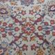 Old small wool carpet / oriental decoration sand blue / red 130x63cm