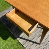 Vintage desk 1950-60 light oak compass legs