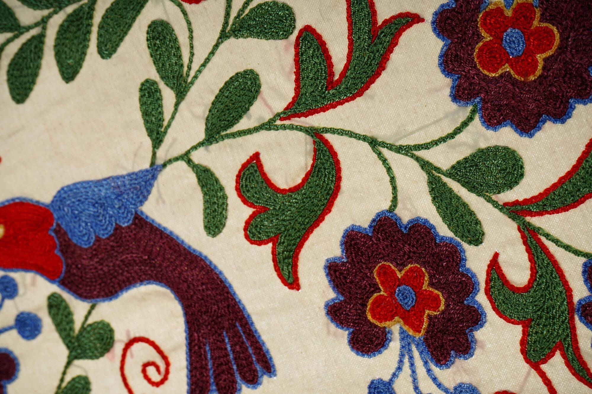 Vintage hand-embroidered tablecloth 44x98 cm
