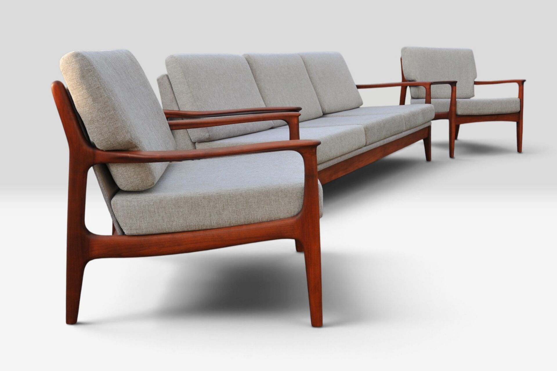Eugen Schmidt Soloform vintage Teak Sofa und 2 Sessel