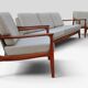 Eugen Schmidt Soloform vintage Teak Sofa und 2 Sessel