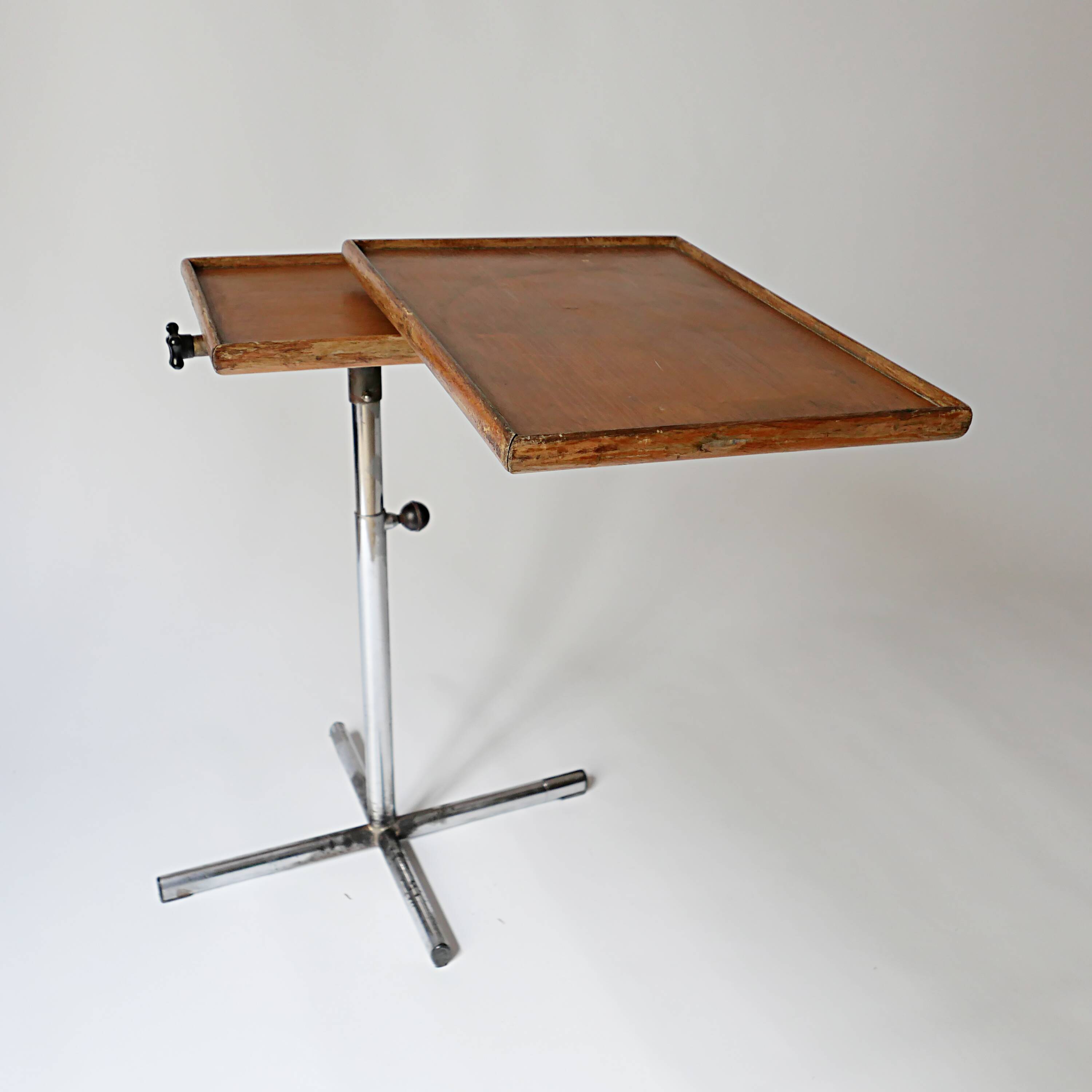François Caruelle system table in wood and metal 1950-1970