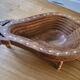 Vintage wooden fruit basket. Collection. Fruit shape.