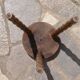 Tripod stool in turned wood