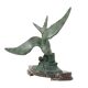 Sculpture Art Déco Goéland sur Socle en Marbre Patine Bronze 51 cm