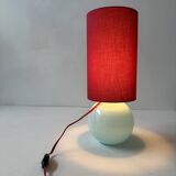 Ancienne lampe vintage en opaline bleu