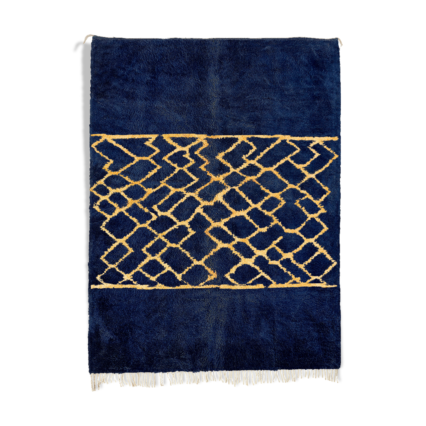 Modern Moroccan carpet dark blue