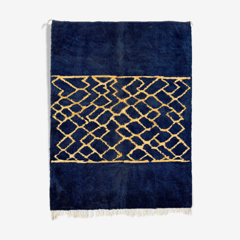 Tapis marocain moderne bleu foncé