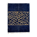 Modern Moroccan carpet dark blue