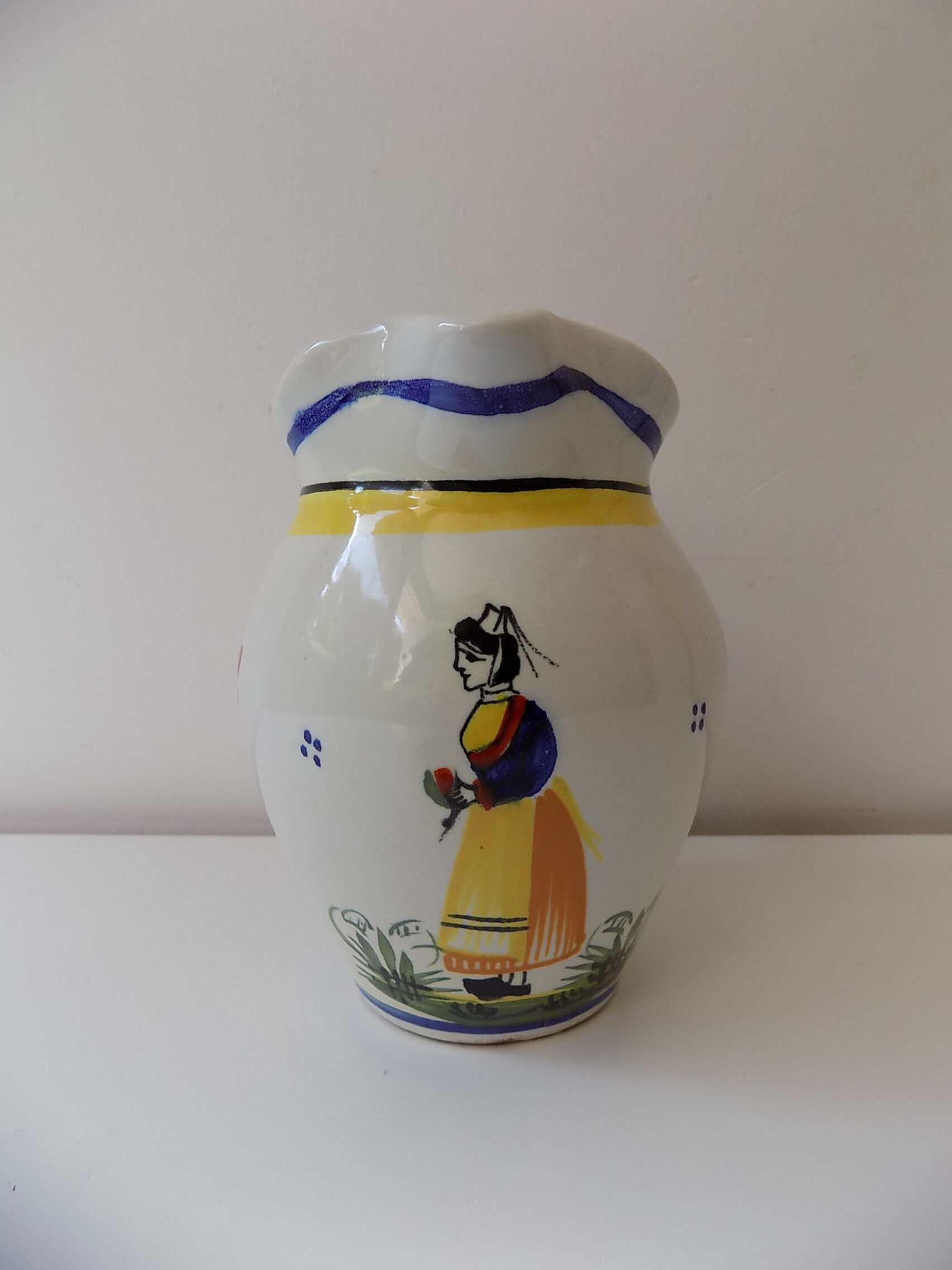 Earthenware Henriot Quimper numbered jug