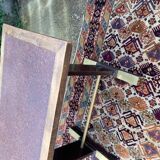 Table bistrot bois et laiton