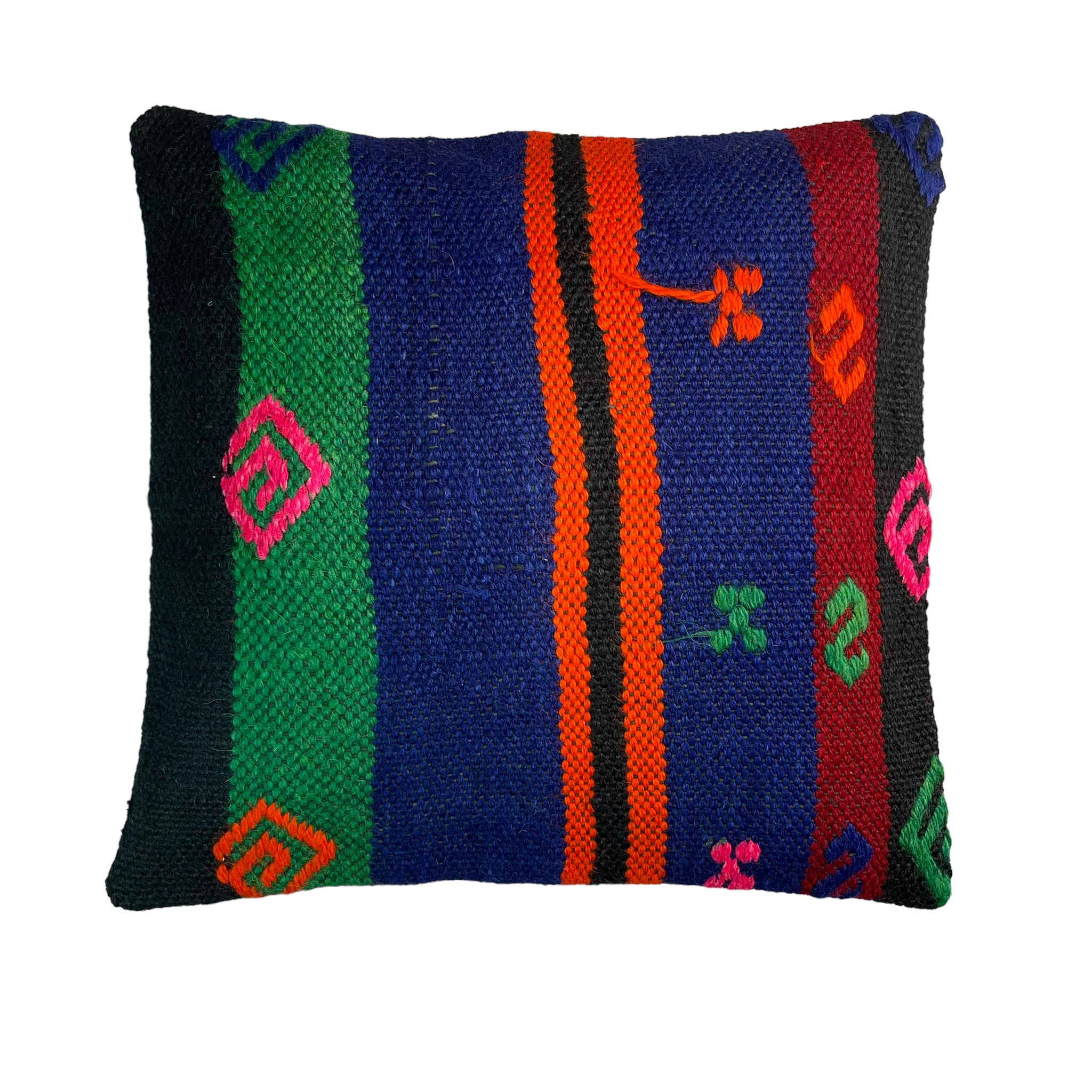 Housse de coussin en kilim turc vintage 40x40cm
