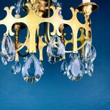 Vintage Chandelier with Crystal Drops, Italy, 1960s