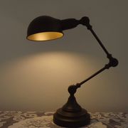French Vintage Retro Anglepoise Adjustable Desk Lamp In Olive Green Metal 4946