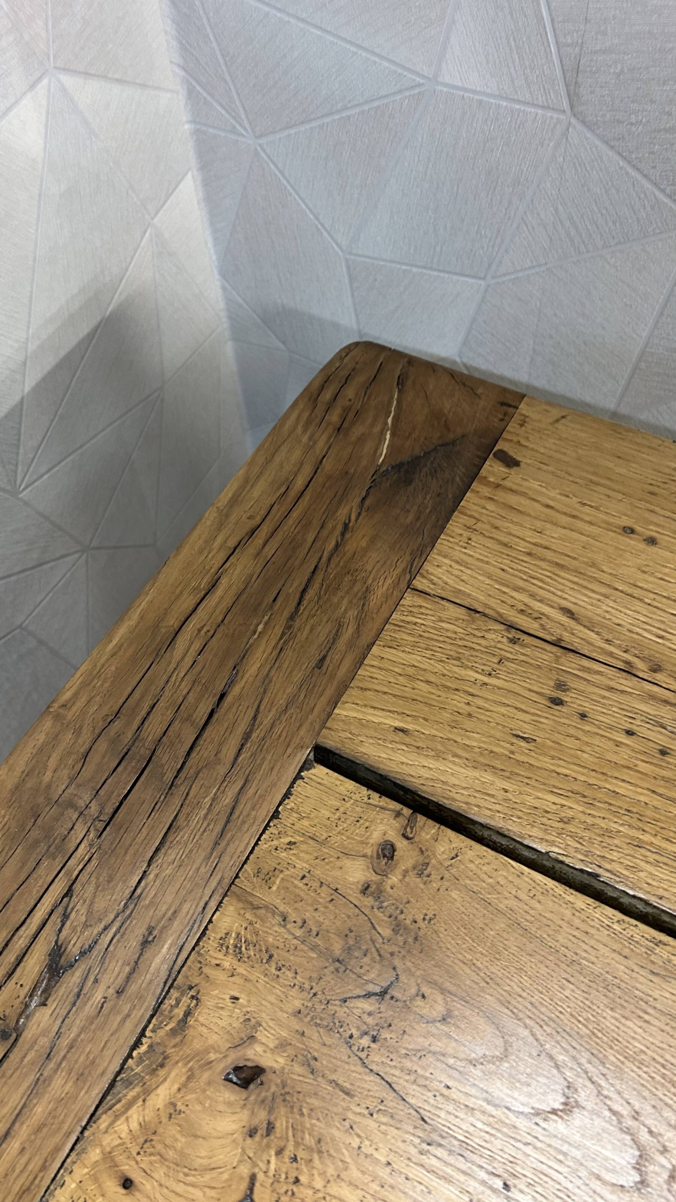 Genuine farmhouse table in renovated solid oak