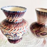 Two small Rochefort-en-Terre earthenware vases signed Leray, handmade.