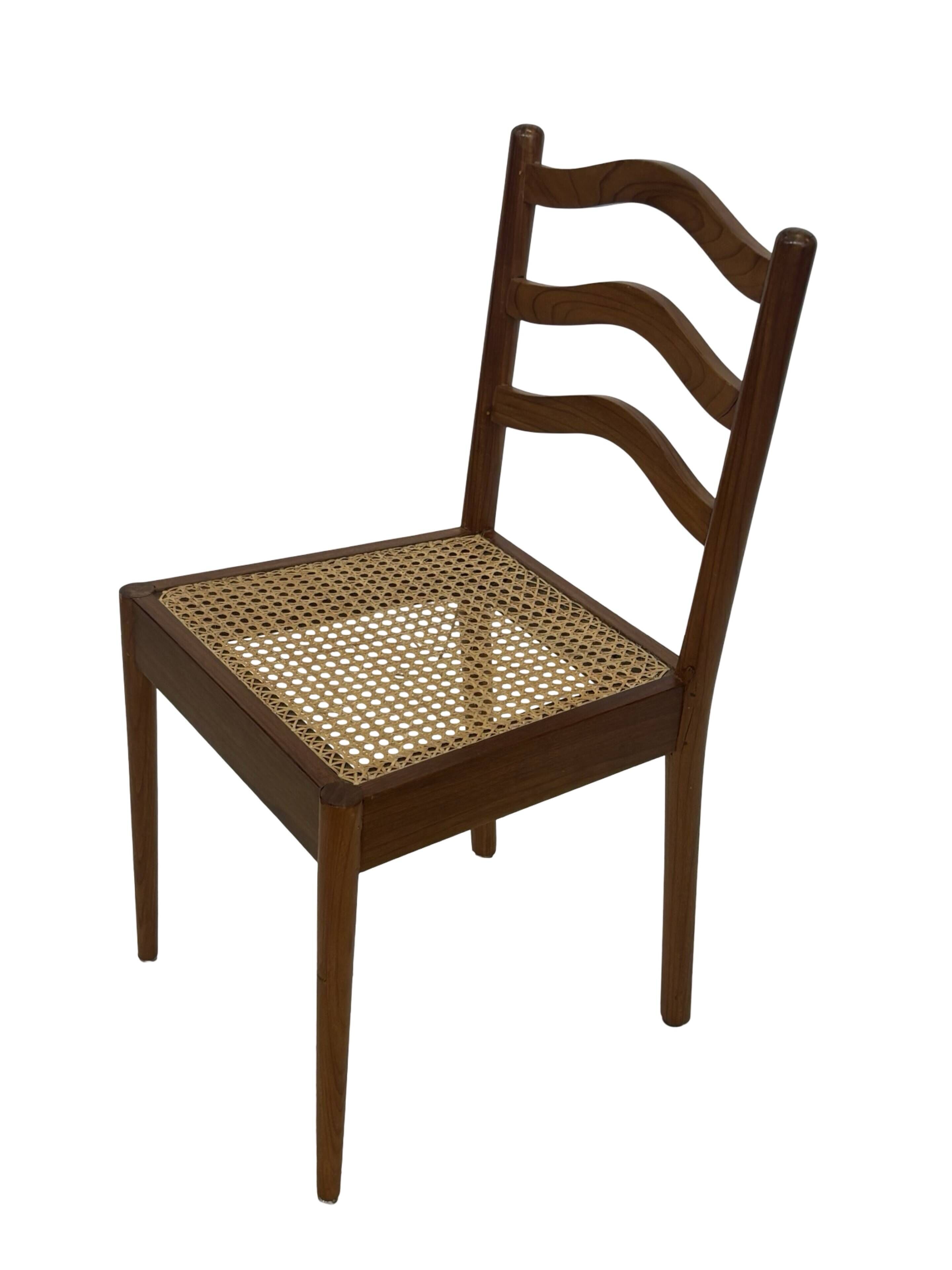 Vintage Teak Chair with Webbing - 1970s Design