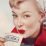 Viandox Pin up 1950s enamelled sheet metal plate