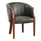 Amazing cow leather and wooden tub chair / side chair