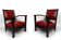 Pair of Colonial Art Deco Carved Wood Armchairs, Algeria, 1930