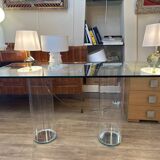 Glass console, design