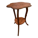 Gueridon table in art nouveau style with floral decoration, signed gervaise.