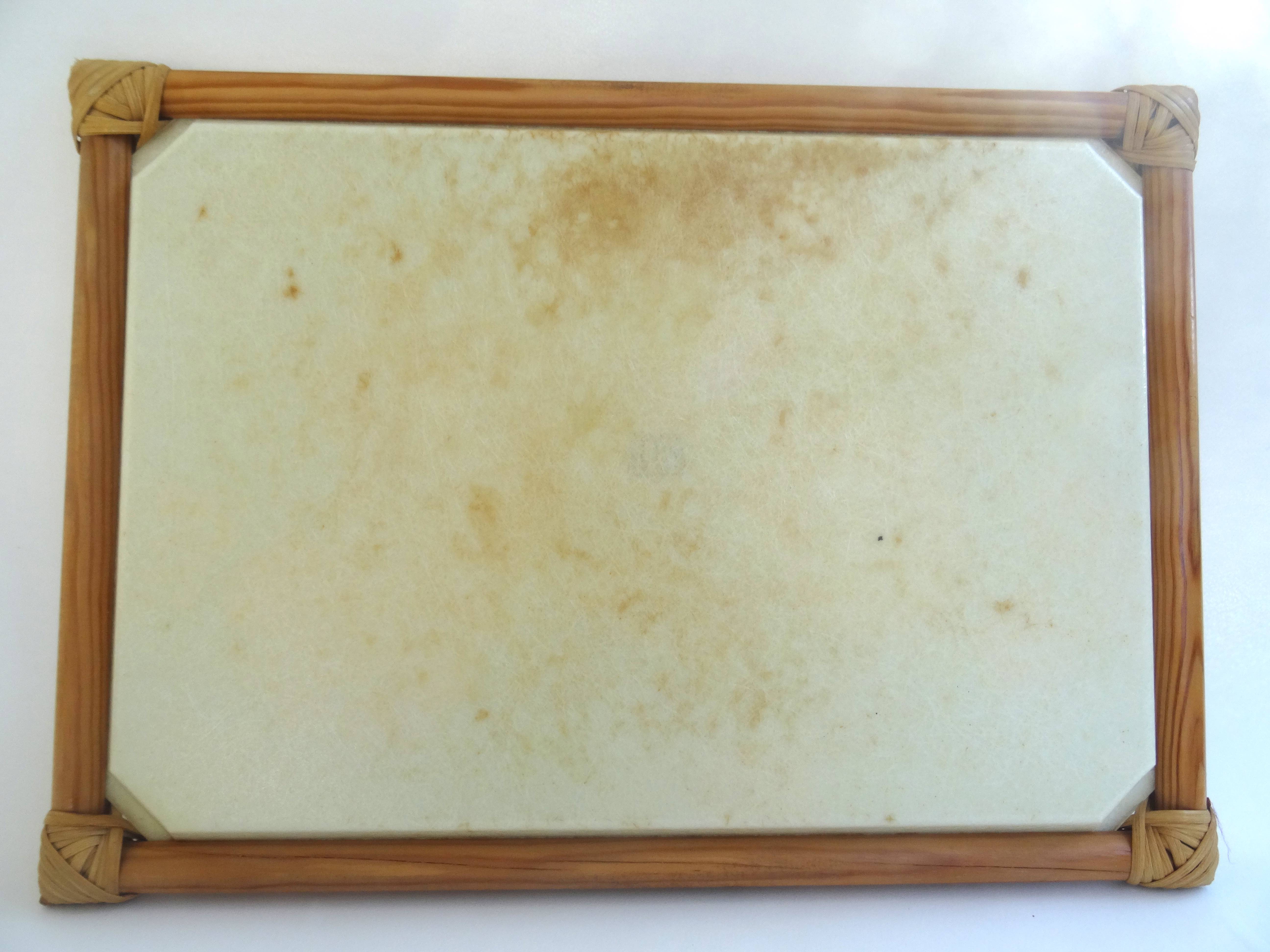 Bamboo and fiberglass tray