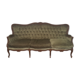 Upholstered sofa in Green Velvet
