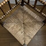 Antique straw-seated chair – French style, 1940s