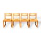 Suite de 4 chaises traîneau en orme et paille Maison Regain