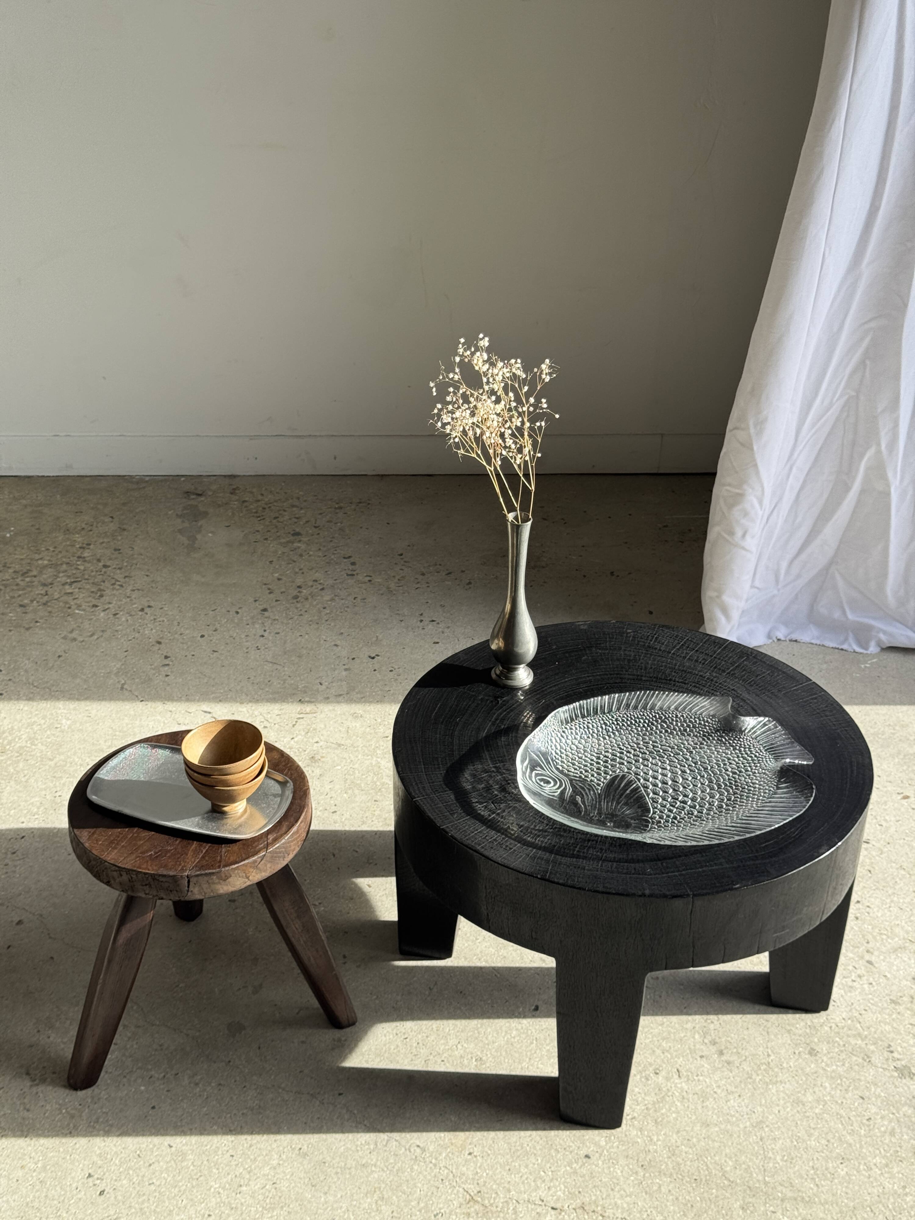 Large fish plate transparent glass Arcoroc vintage L38.5