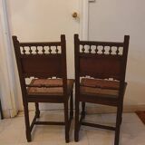 Lot de 2 chaises bois massif tête de lion