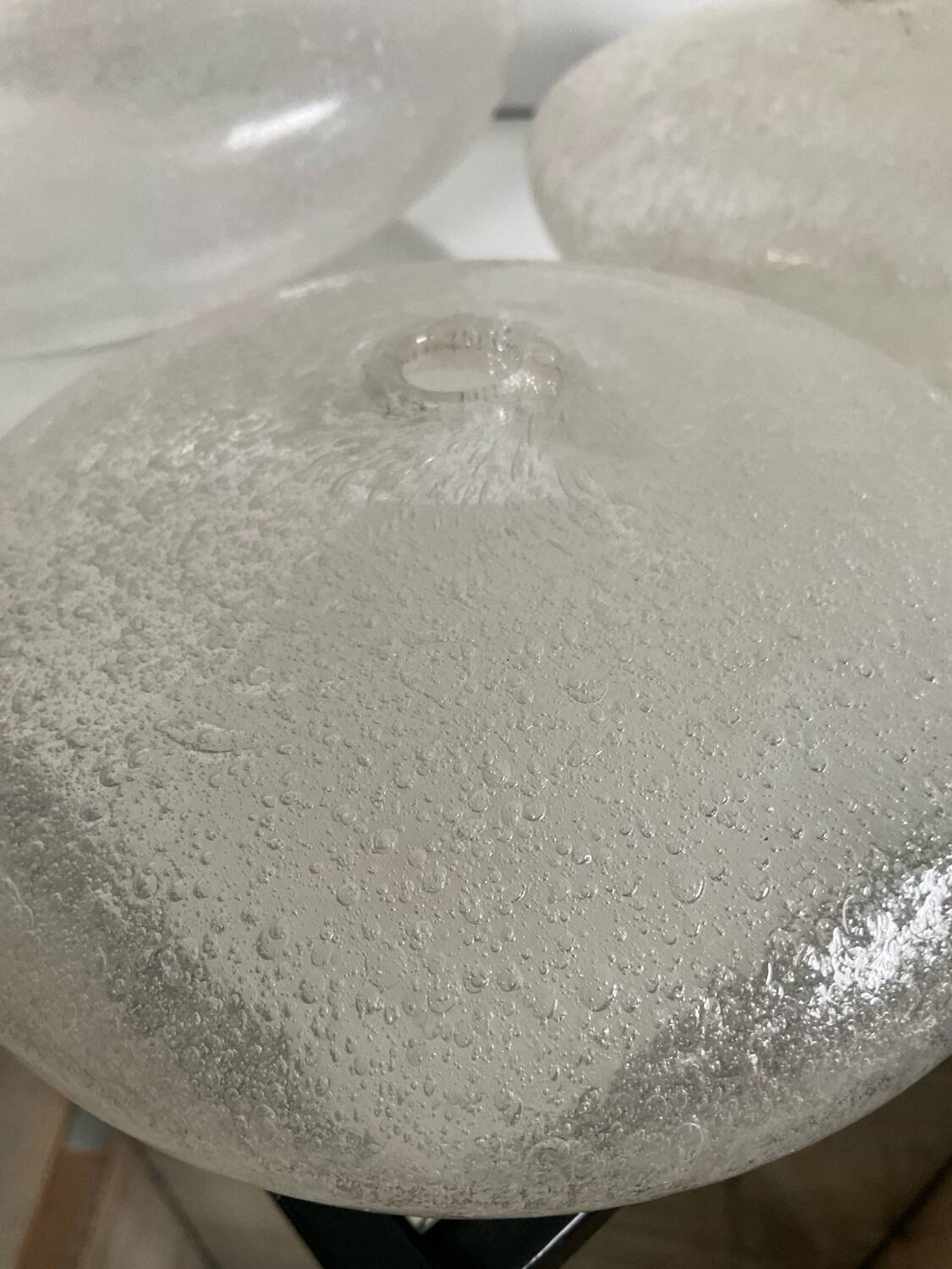 Trio of vintage Biot vases in bubbled glass paste