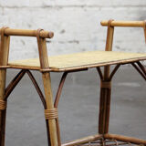 Rattan bedside table 1970