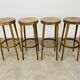4 bar stools Baumann wood 60s bistro