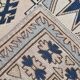 6x8 Vintage Rug İn Blue Tones, Turkish Wool Pattern Rug, 225x178 Cm