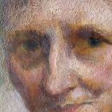 Portrait ancien signé Fernand Blondin daté 1932, huile sur toile vintage d'une femme
