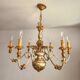 Antique gilded silver chandelier Florentine Rococo Louis XV Italy