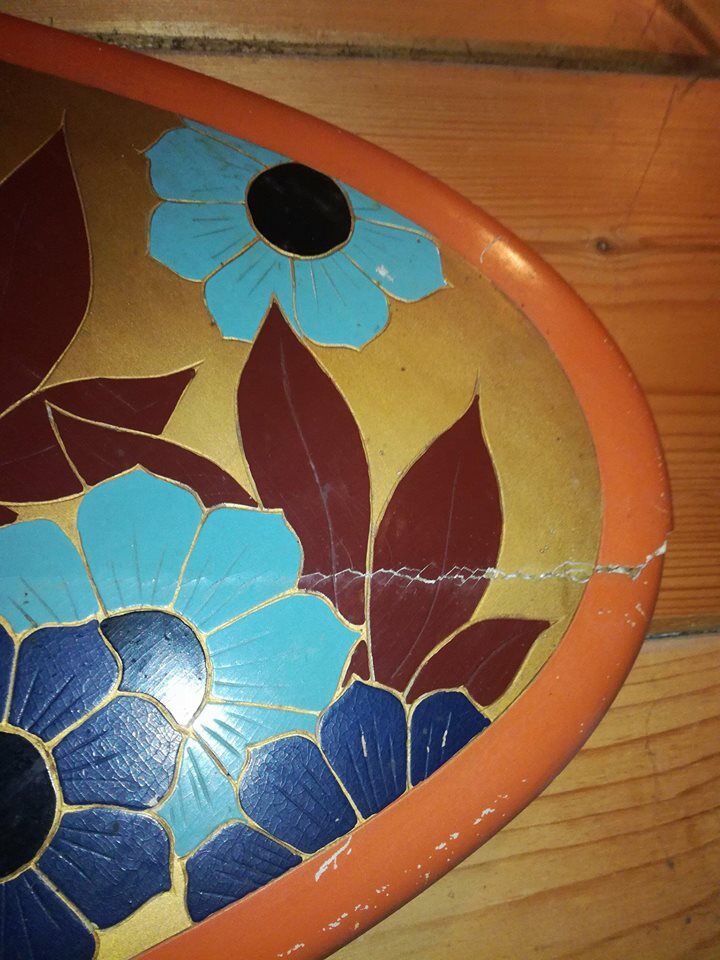 Art Deco oval mirror 100x38cm