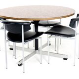 Round copper dining table