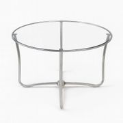Bauhaus round glass coffee table, Czechoslovakia, 1930s–1940s