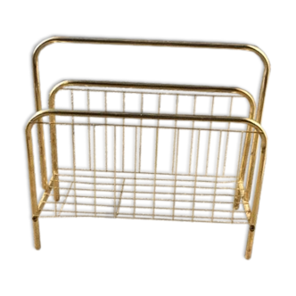 Mid-century brass magazine rack