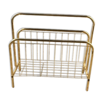 Mid-century brass magazine rack