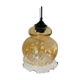 Tulip suspension in vintage amber glass