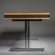 Mid-century modern oak and chrome desk with leather top, 1980s