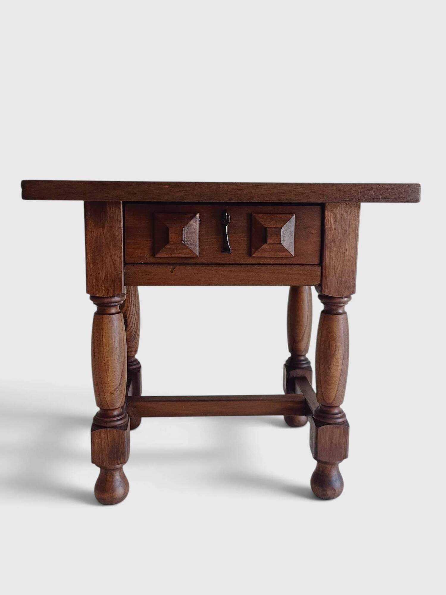 Spanish Castilian Baroque Revival Side Table, Mid-20th Century