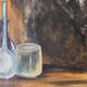 Vintage Mid-Century Alchemist Oil Painting
